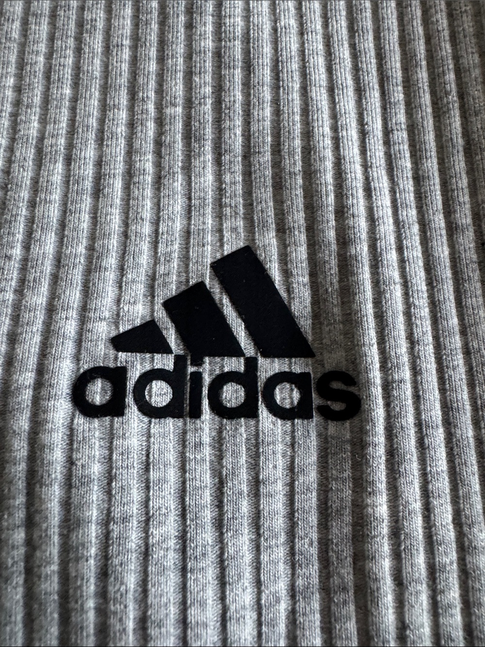 adidas Light Gray Ribbed Flare Leggings - Picture 5 of 9